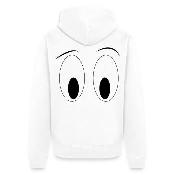 augen - Unisex Premium Bio Zip Hoodie - Weiß - Hinten - Thijin (182cm)
