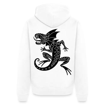 Echse - Unisex Premium Bio Zip Hoodie - Weiß - Hinten - Thijin (182cm)