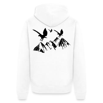 Birds fly over mountains - Unisex Premium Organic Zip Hoodie - white - Back - Thijin (182cm)
