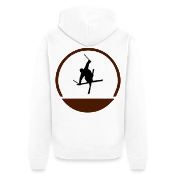 Ski jumper logo - Unisex Premium Organic Zip Hoodie - white - Back - Thijin (182cm)