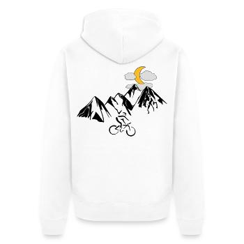 Mountain bikers with mountains - Unisex Premium Organic Zip Hoodie - white - Back - Thijin (182cm)