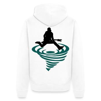 Rocker emblem - Unisex Premium Organic Zip Hoodie - white - Back - Thijin (182cm)