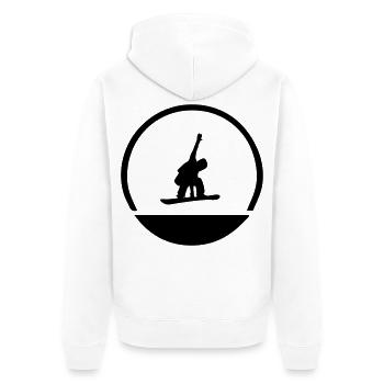Emblème de snowboarder - Veste à capuche bio Premium Unisexe - blanc - Dos - Thijin (182cm)
