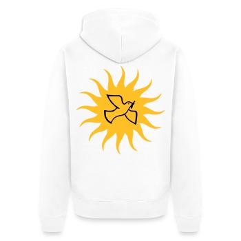 Dove of peace Sun - Unisex Premium Organic Zip Hoodie - white - Back - Thijin (182cm)