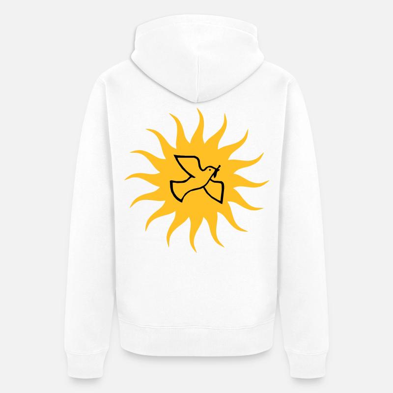 Colombe de la paix Sun - Veste à capuche bio Premium Unisexe - blanc