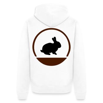 Logo lapin - Veste à capuche bio Premium Unisexe - blanc - Dos - Thijin (182cm)