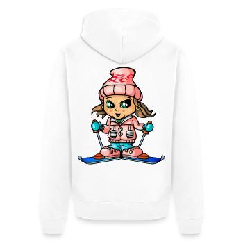 Snow girl skiing - Unisex Premium Organic Zip Hoodie - white - Back - Thijin (182cm)