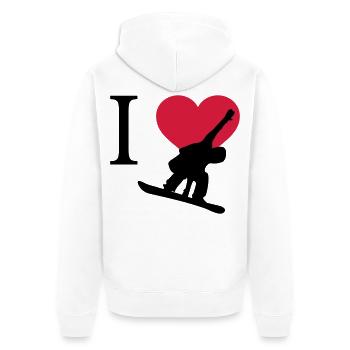 J'aime Snowboarding - Veste à capuche bio Premium Unisexe - blanc - Dos - Thijin (182cm)