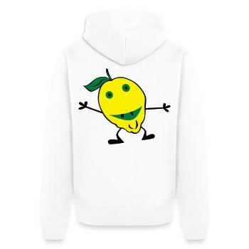 Zitronen Mann - Unisex Premium Bio Zip Hoodie - Weiß - Hinten - Thijin (182cm)