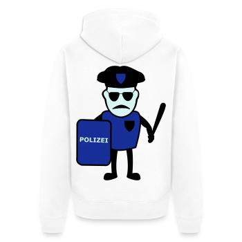 Polizist mit Schlagstock - Unisex Premium Bio Zip Hoodie - Weiß - Hinten - Thijin (182cm)