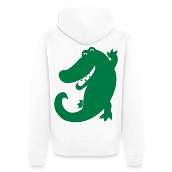 krokodil - Unisex Premium Bio Zip Hoodie - Weiß - Hinten - Thijin (182cm)