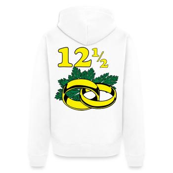 Petersilienhochzeit , Hochzeitstag (25) - Unisex Premium Bio Zip Hoodie - Weiß - Hinten - Thijin (182cm)