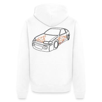 Voitures de sport, Voitures de course, Automobiles - Veste à capuche bio Premium Unisexe - blanc - Dos - Thijin (182cm)