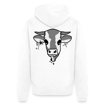 The head of a cow - Unisex Premium Organic Zip Hoodie - white - Back - Thijin (182cm)