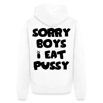 Garçons désolés j’ai manger la chatte - Veste à capuche bio Premium Unisexe - blanc - Dos - Thijin (182cm)