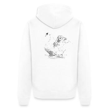 Swan - Unisex Premium Organic Zip Hoodie - white - Back - Thijin (182cm)