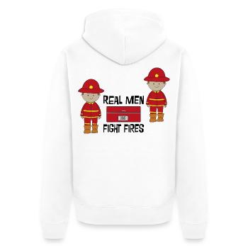 fire Department - Unisex Premium Organic Zip Hoodie - white - Back - Thijin (182cm)