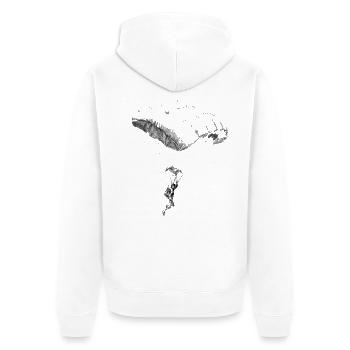 parachuting - Unisex Premium Organic Zip Hoodie - white - Back - Thijin (182cm)