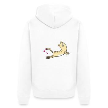 yoga exhale katze cat poop namaste humor funny LOL - Unisex Premium Bio Zip Hoodie - Weiß - Hinten - Thijin (182cm)