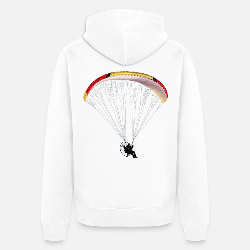 Paramotor - Veste à capuche bio Premium Unisexe - blanc