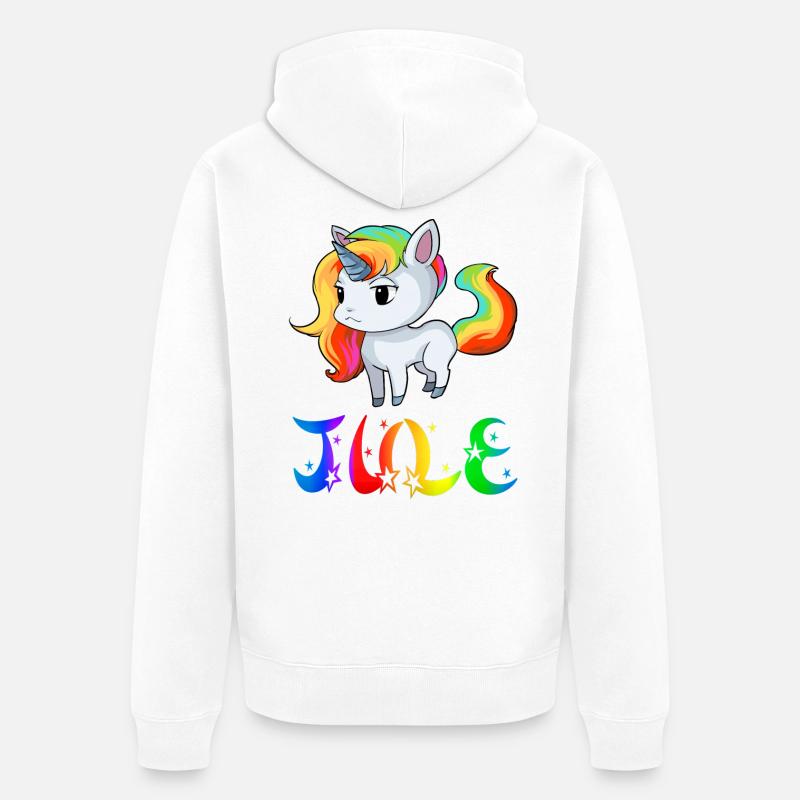 Jule Einhorn - Veste à capuche bio Premium Unisexe - blanc