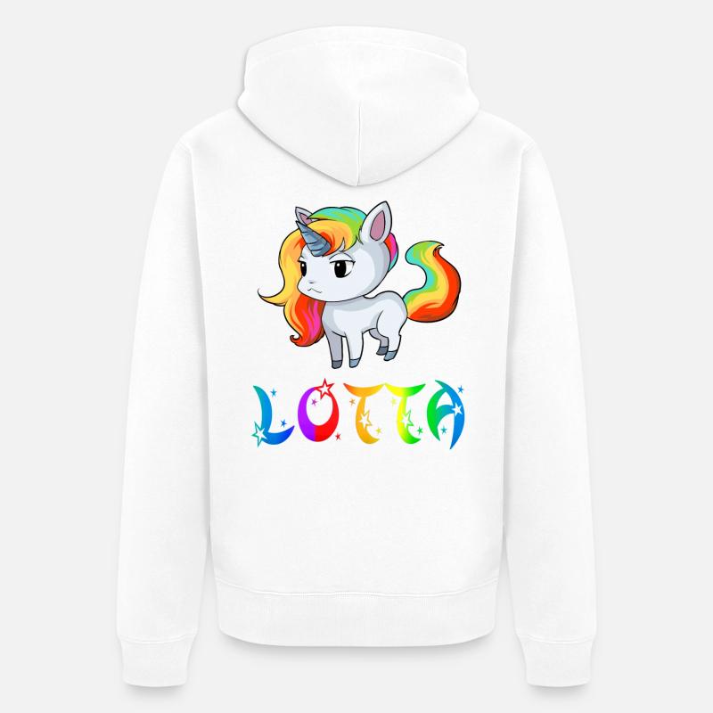 Lotta Einhorn - Veste à capuche bio Premium Unisexe - blanc