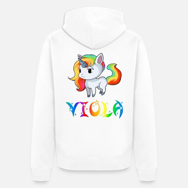 Viola Einhorn - Veste à capuche bio Premium Unisexe - blanc