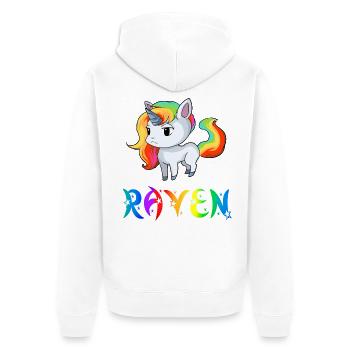 Unicorn Raven - Veste à capuche bio Premium Unisexe - blanc - Dos - Thijin (182cm)