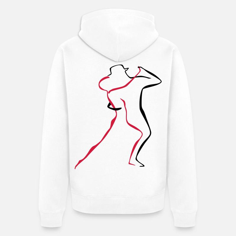 Tango-4-1 - Unisex Premium Bio Zip Hoodie - Weiß
