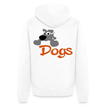 dog - Unisex Premium Organic Zip Hoodie - white - Back - Thijin (182cm)