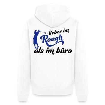 Golf - Unisex Premium Bio Zip Hoodie - Weiß - Hinten - Thijin (182cm)