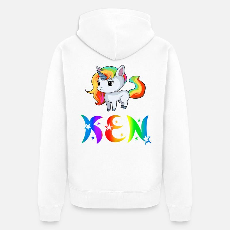 Ken Einhorn - Veste à capuche bio Premium Unisexe - blanc