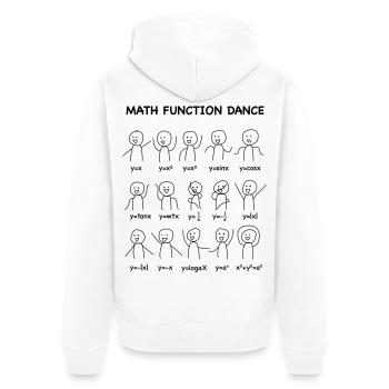 The 'Math Function Dance' (Nerd Shirt) - Unisex Premium Organic Zip Hoodie - white - Back - Thijin (182cm)