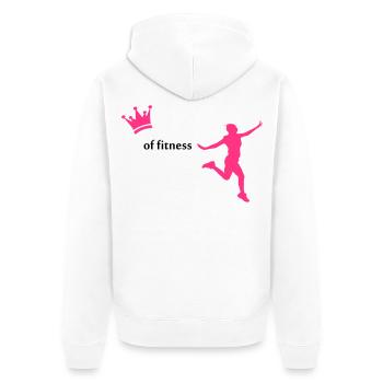 fitness - Unisex Premium Bio Zip Hoodie - Weiß - Hinten - Thijin (182cm)