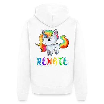 Einhorn Renate - Unisex Premium Bio Zip Hoodie - Weiß - Hinten - Thijin (182cm)