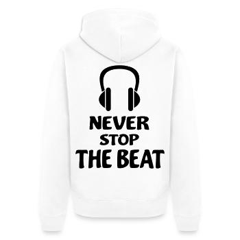 DJ - Unisex Premium Bio Zip Hoodie - Weiß - Hinten - Thijin (182cm)