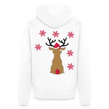 Moose - Unisex Premium Organic Zip Hoodie - white - Back - Thijin (182cm)