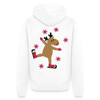 Weihnachten - Unisex Premium Bio Zip Hoodie - Weiß - Hinten - Thijin (182cm)