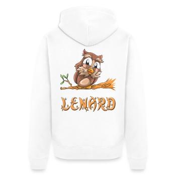 Chouette Lenard - Veste à capuche bio Premium Unisexe - blanc - Dos - Thijin (182cm)