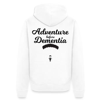 Aventure de parachutisme avant la démence - Veste à capuche bio Premium Unisexe - blanc - Dos - Thijin (182cm)