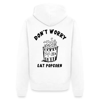 Ne vous inquiétez pas manger du maïs soufflé - Veste à capuche bio Premium Unisexe - blanc - Dos - Thijin (182cm)