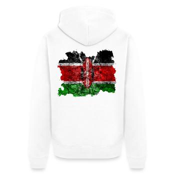 Kenya vintage flag - Unisex Premium Organic Zip Hoodie - white - Back - Thijin (182cm)