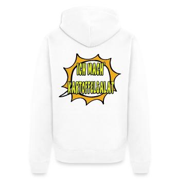 Ich mach Kartoffelsalat - Unisex Premium Bio Zip Hoodie - Weiß - Hinten - Thijin (182cm)