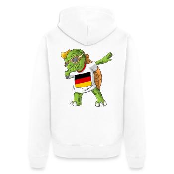 Allemagne tortue tamponnant - Veste à capuche bio Premium Unisexe - blanc - Dos - Thijin (182cm)