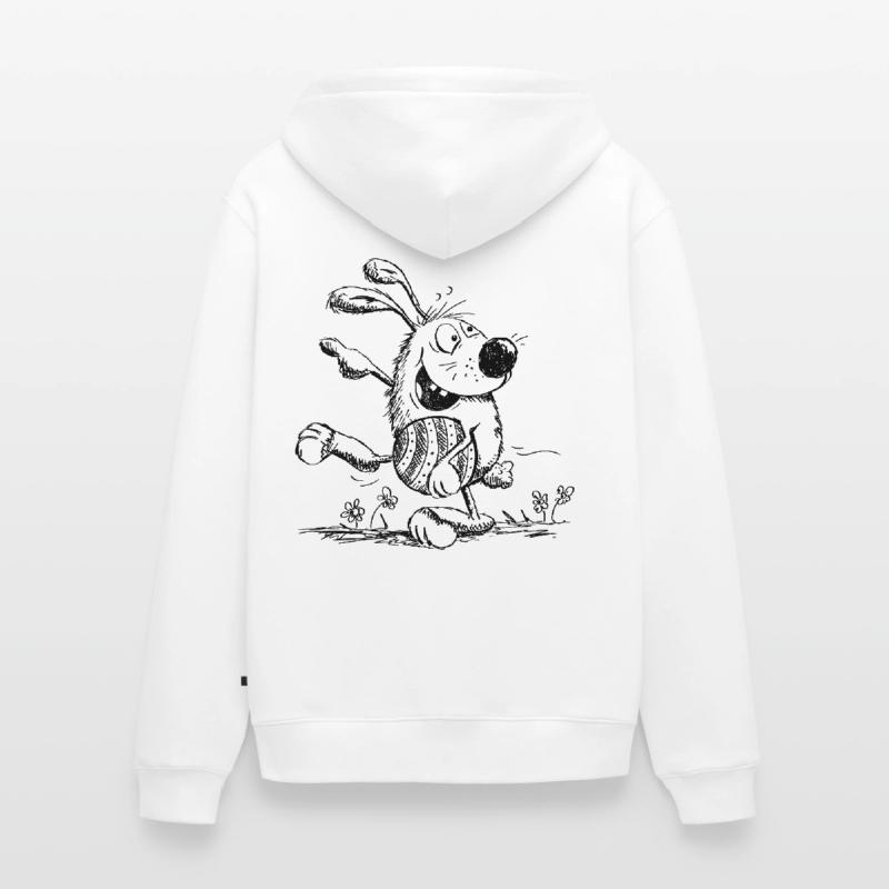 Funny easter bunny with easter egg - easter Unisex Premium Organic Zip Hoodie