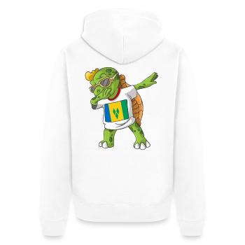Saint-Vincent-et-les-Grenadines tortue tamponnant - Veste à capuche bio Premium Unisexe - blanc - Dos - Thijin (182cm)
