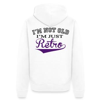 Not Old....Retro - 2 Colour - Unisex Premium Bio Zip Hoodie - Weiß - Hinten - Thijin (182cm)