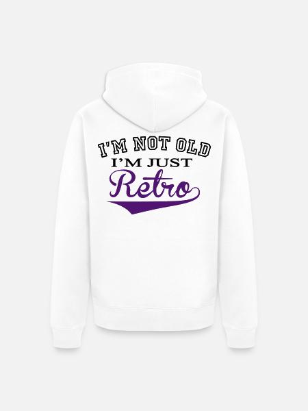 Not Old .... Retro - 2 Colour - Unisex Premium Organic Zip Hoodie - white