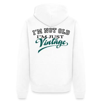 Not Old...Vintage 2C - Unisex Premium Bio Zip Hoodie - Weiß - Hinten - Thijin (182cm)