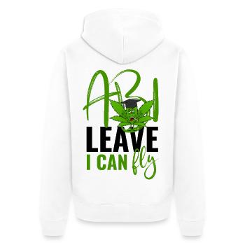 Abi Leave I Can Fly - Abitur  - Unisex Premium Bio Zip Hoodie - Weiß - Hinten - Thijin (182cm)